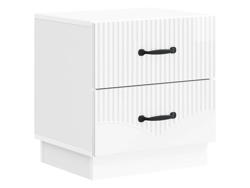 Table de chevet - cabinet de chevet - table de nuit 2 pc blanc brillant 43 x 34,5 x 44,5 cm  - Conforama D
