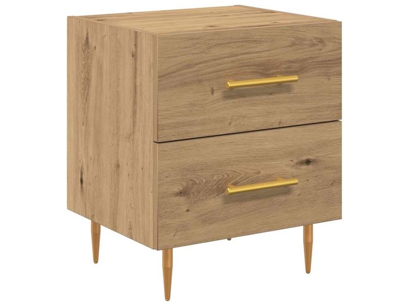  Table de chevet - cabinet de chevet - table de nuit 2 pièces chêne artisanal 40 x 35 x 47,5 cm  - Conforama E
