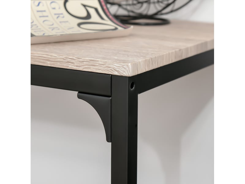  Ensemble table et 2 chaises de bar 89x45x87 cm design classique en mdf naturel et noir  - Conforama C