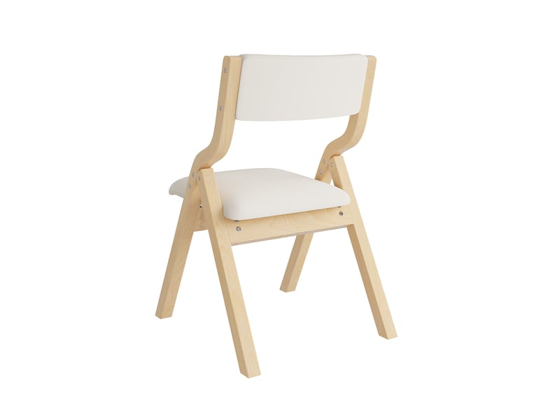  Lot de 4 chaises de salle à manger pliantes,avec structure en bois,lin,beige  - Conforama E