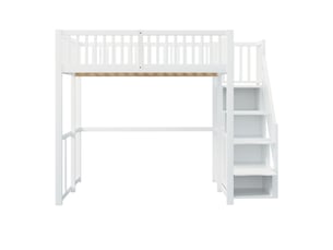 Lit mezzanine 140x200 cm MAISONORA coloris blanc