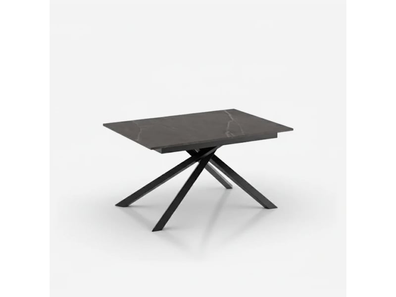  Table extensible en mélaminé avec structure noire 140190x90 pluto - anthracite  - Conforama C
