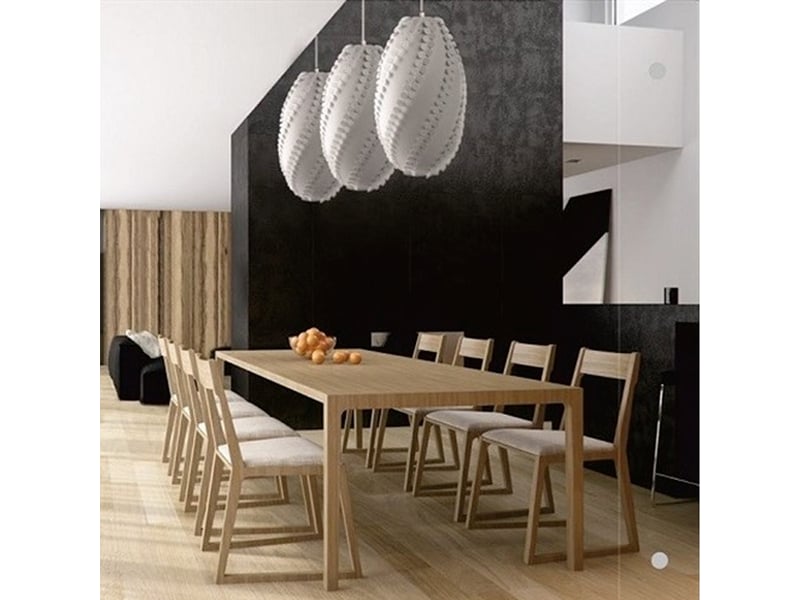  Lampe suspension à lamelles raymond 45cm blanc  - Conforama C