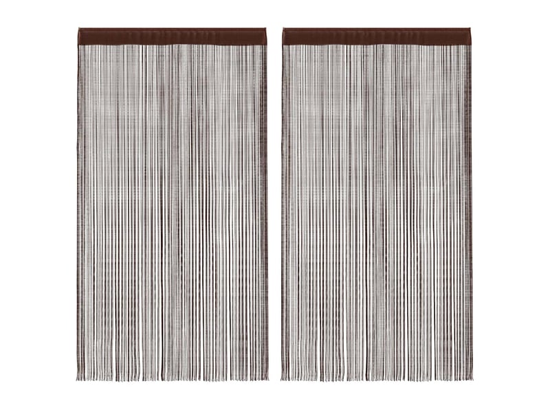  Lot de 2 rideaux en fils, rideau de porte 140 x 250 cm marron cf43846  - Conforama B