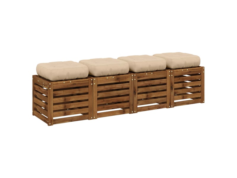Lot de 4 coussins de siège, coussins d'assise vianen 100 % polyester crème cf60653 - Conforama C