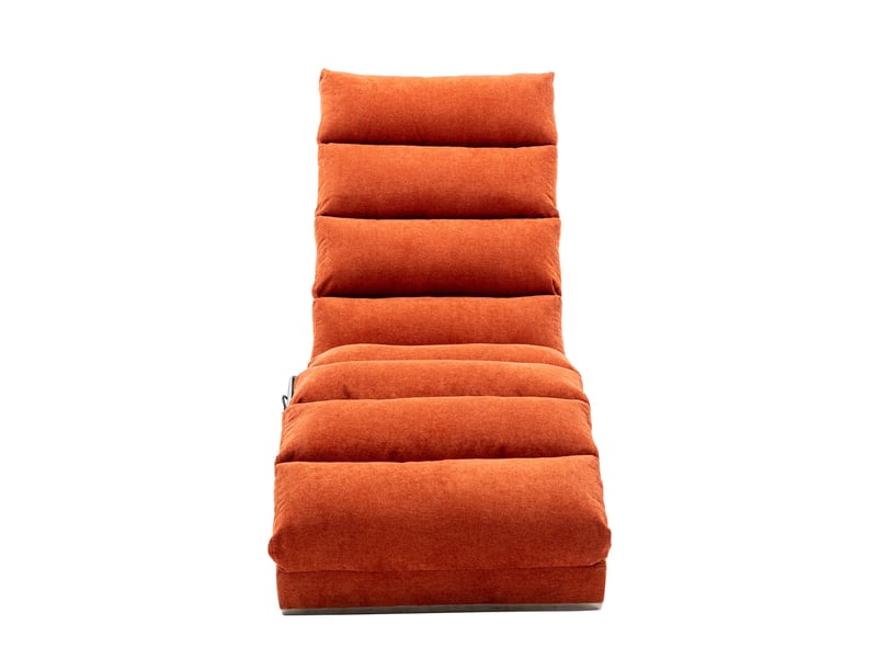  Fauteuil relax fixe orange en lin avec vibration douce, soutien complet et poches latérales  - Conforama A