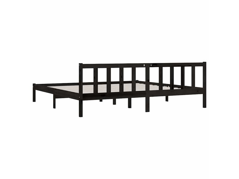  Lit double- lit adulte -  cadre de lit sans matelas noir bois massif 200x200 cm  - Conforama D
