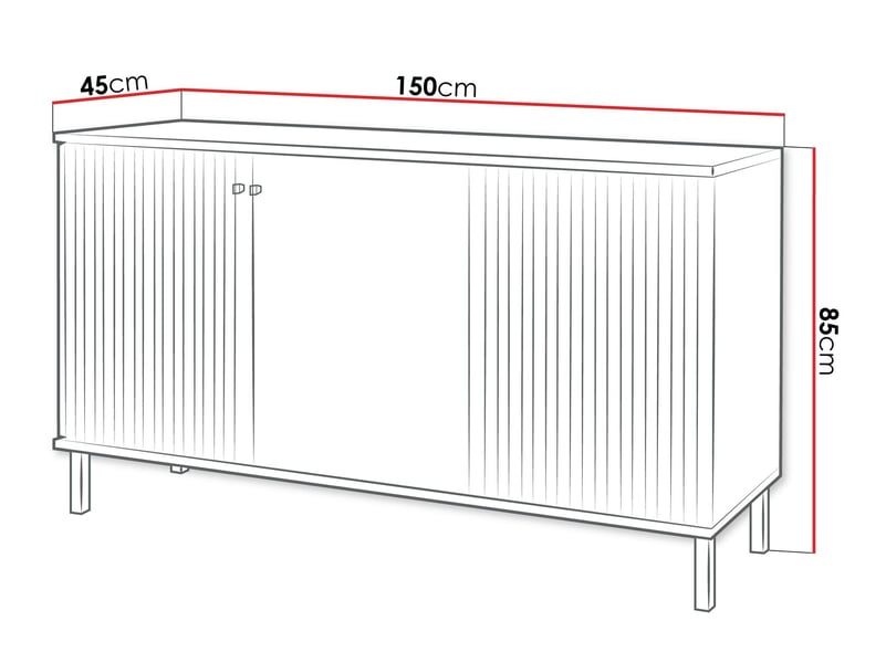  Buffet honolulu 228, le nombre de portes: 3, stratifié, 85x150x45cm  - Conforama D