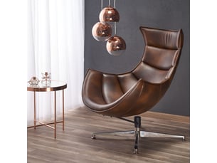 Fauteuil fixe pivotant  <strong>MSO</strong> <strong></strong> 100% Cuir marron