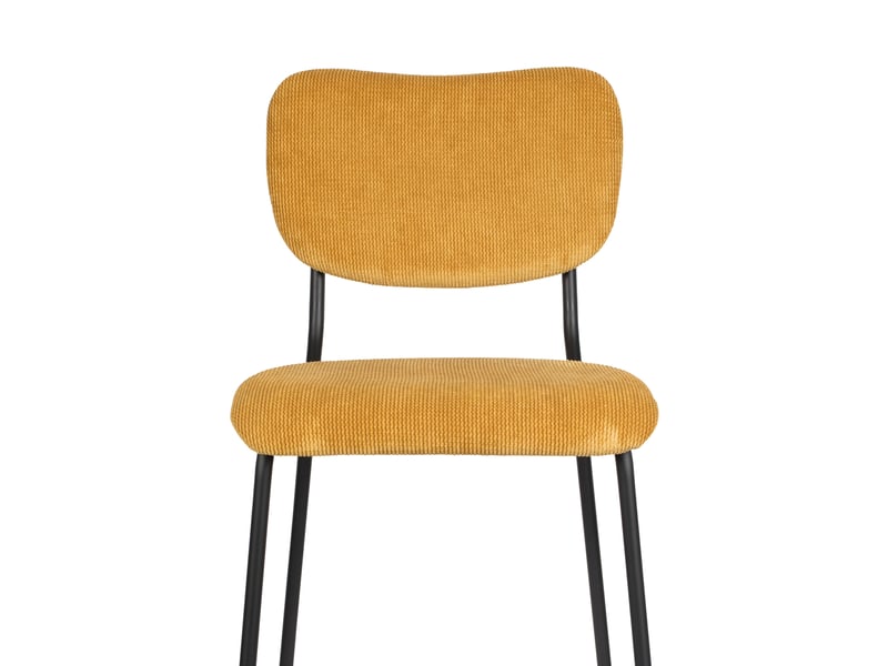  Lot de 2 tabourets de bar h65 cm en tissu ocre - benson  - Conforama D