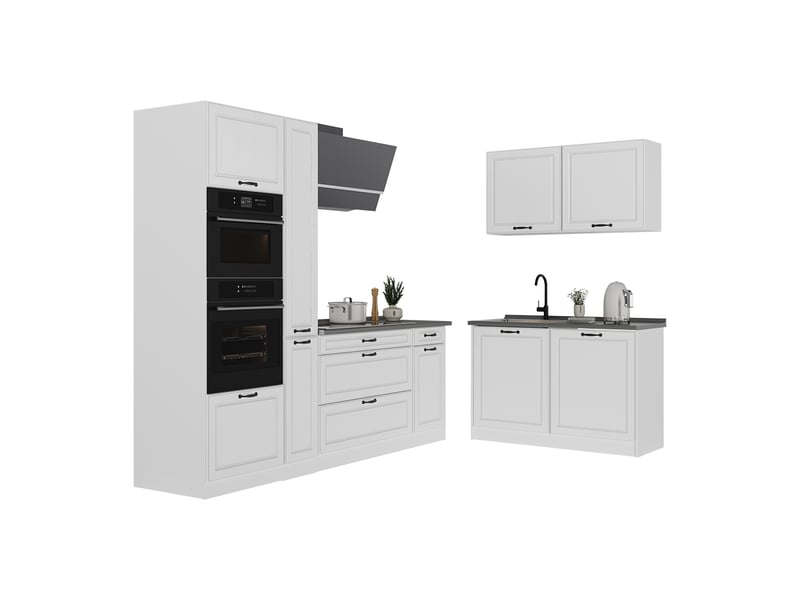  Vicco cuisine en angle, blanc campagneblanc, 230 x 120 cm sans plan de travail  - Conforama E