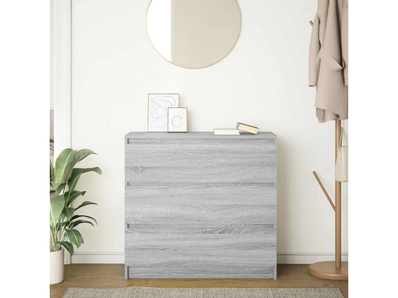  Buffet - bahut - meuble de rangement sonoma gris 80x35x76 cm bois d'ingénierie  - Conforama C