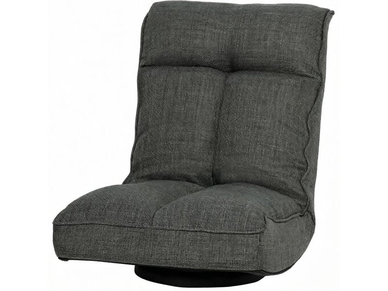  Fauteuil de sol relax pivotant gris à dossier réglable 5 positions  - Conforama A