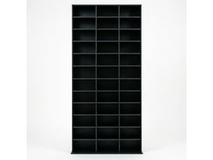 Bibliotheque coloris noir 33 étagère(s) <strong>KORFEE</strong> <strong></strong> - 36.25 cm x 102 cm