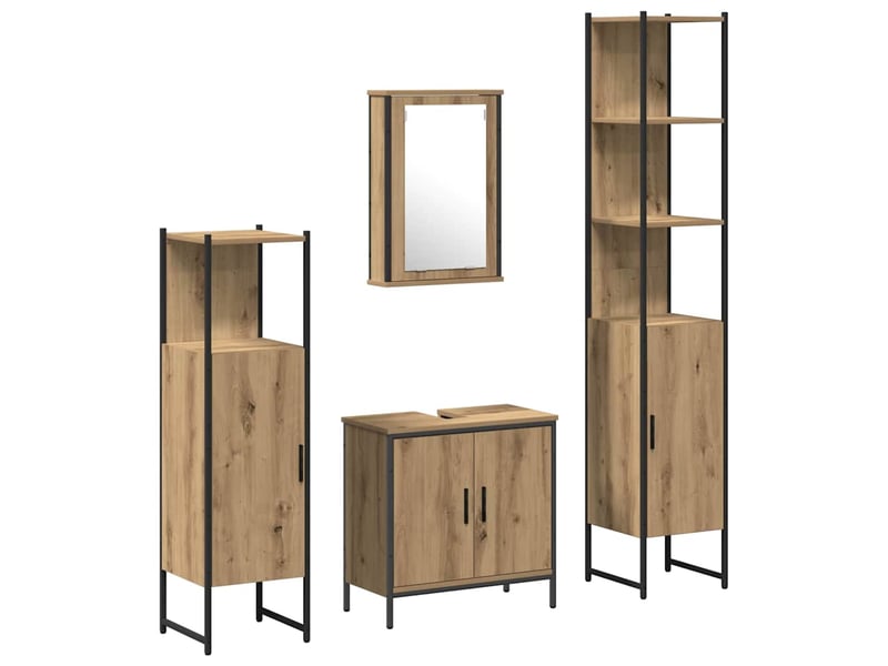 Ensemble de mobilier de salle de bain 4 pc marron cf64527 - Conforama A