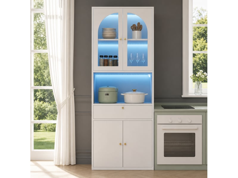  Vitrine bibliothèque avec éclairage led rgb 70 x 35 x 180 cm evryae  - Conforama C