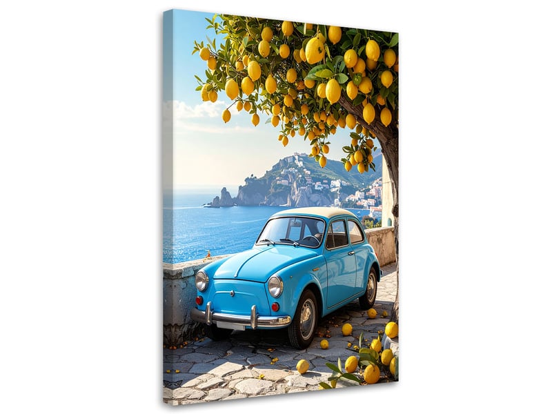  Impression sur toile, voitures classiques sur la côte méditerranéenne 30x45 1328137135 - Conforama A