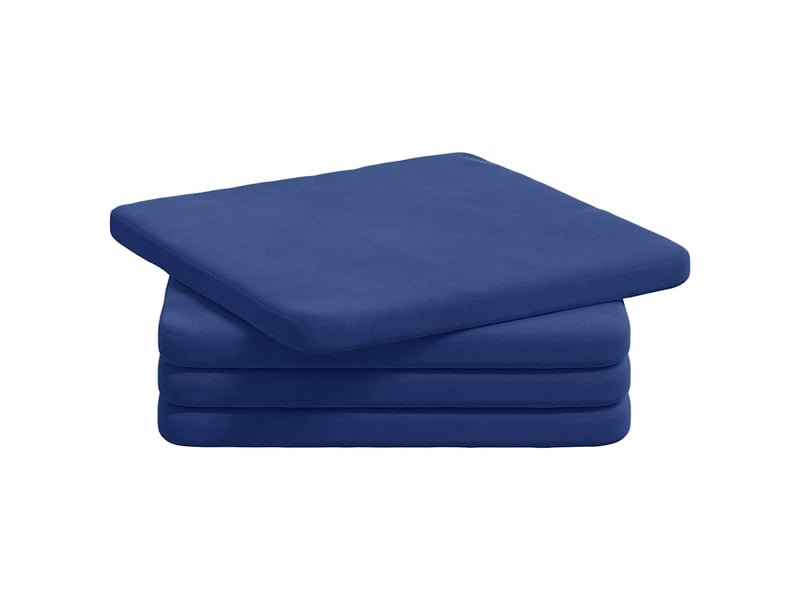  Lot de 4 coussins de siège, coussins décoratifs velours bleu police 40 x 40 x 3 cm cf60036  - Conforama A