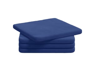 Lot de 4 coussins de siège, coussins décoratifs velours bleu police 40 x 40 x 3 cm cf60036