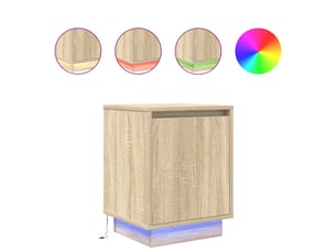 Table de chevet - cabinet de chevet - table de nuit avec lumières led chêne sonoma 38x34x50 cm