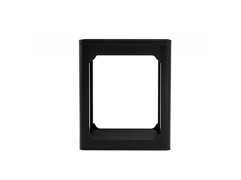  Lot de 2 tables d’appoint à 2 niveaux – mdf noir mat – 50 x 40 x 60 cm  - Conforama E