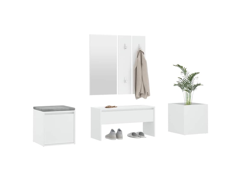  Ensemble de meubles de couloir blanc bois d'ingénierie shl47233  - Conforama D