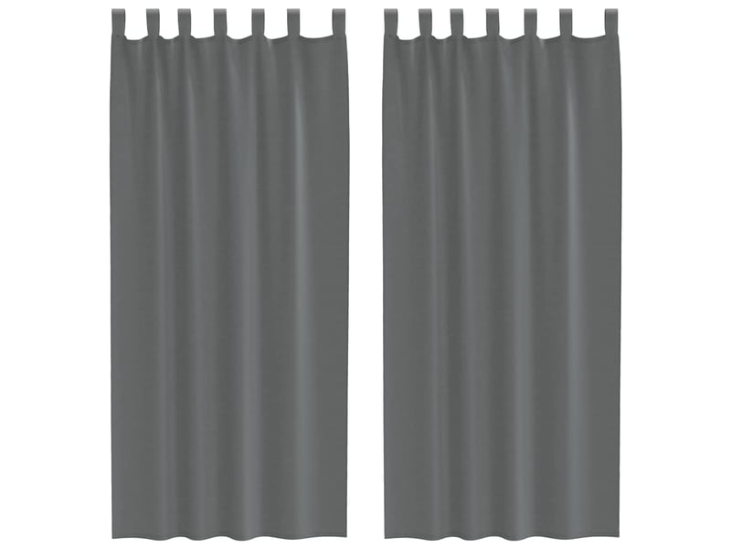 Lot de 2 rideaux en voile, voilages avec boucles gris foncé 140x245 cm cf44302  - Conforama A