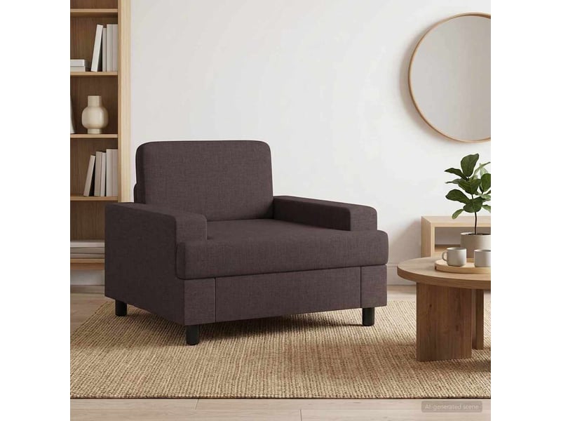 Vidaxl fauteuil marron foncé tissu - Conforama B