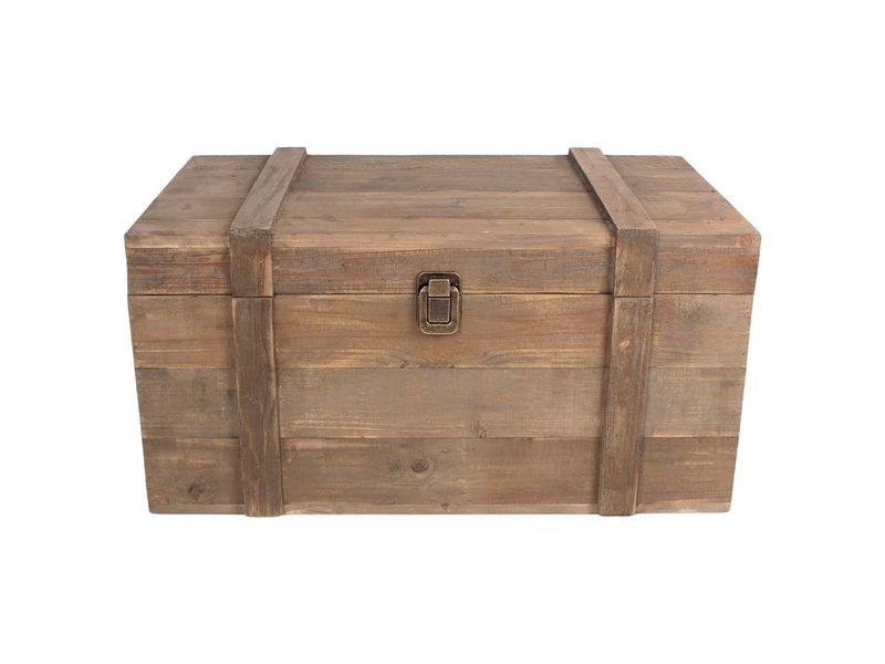 Coffre en bois marron 80x48x41 cm h - Conforama B