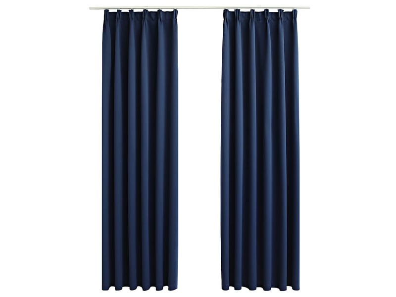  Lot de 2 rideaux occultants, rideaux black-out avec crochets bleu 140x225 cm cf44873  - Conforama A