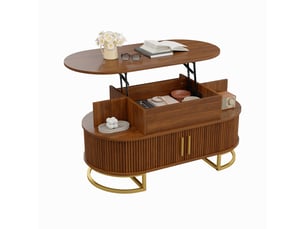 Table basse ovale coloris marron <strong></strong> <strong></strong> - 50 cmx100 cm