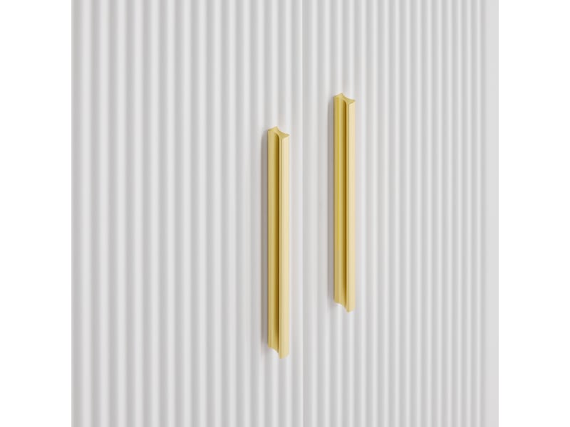  Buffet blanc et doré 4 portes, bahut moderne blanc mat 160 cm avec étagères réglables pour salle à manger et salon  - Conforama W
