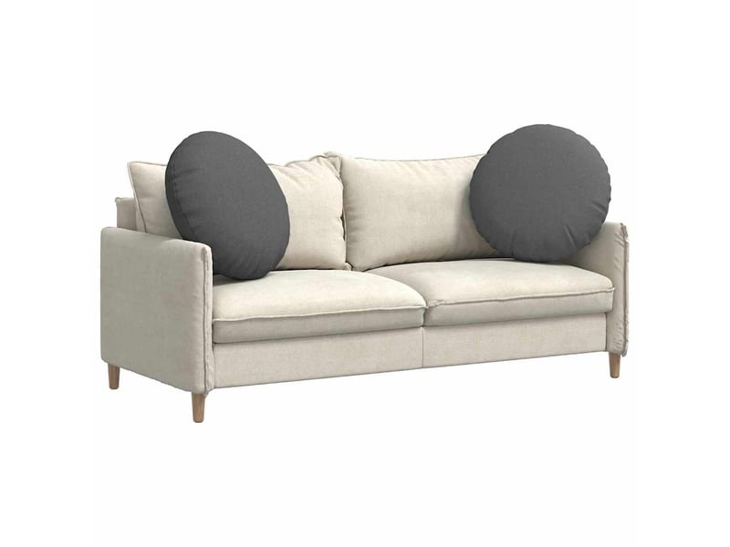  Lot de 2 coussins de siège, coussins décoratifs tissu gris foncé ø80 x 29 cm cf59832  - Conforama C