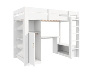 Lit mezzanine 90x200 cm coloris blanc