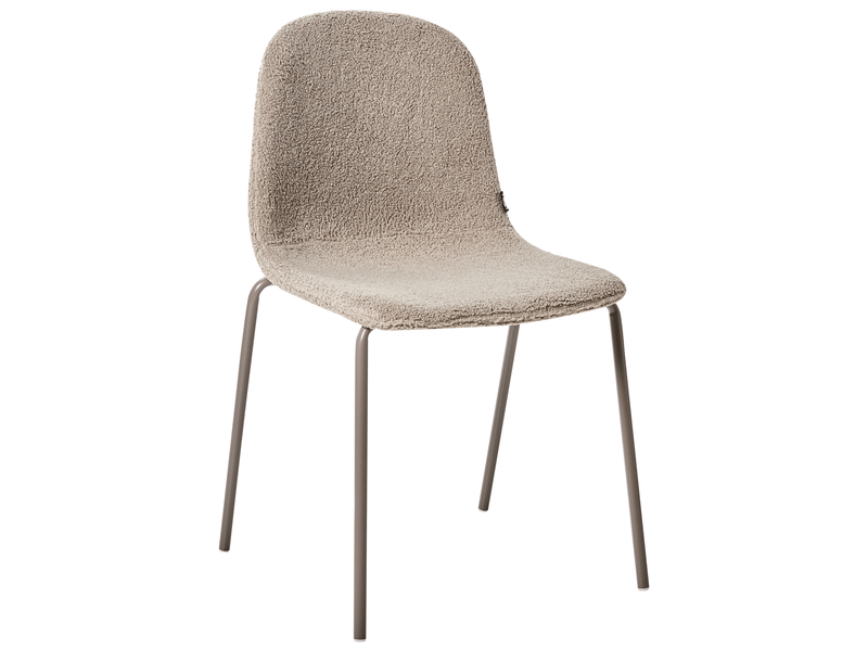  Lot de 2 chaises de conférence loma bouclé taupe  - Conforama E