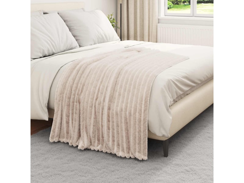  Plaid canapé beige 150x130 cm 0.45 kg polaire  - Conforama C
