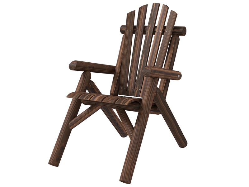  Chaise de jardin, chaise d'extérieur à dossier haut, supporte jusqu'à 113 kg, résistante aux intempéries, finition carbonisée  - Conforama B