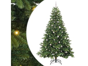 Sapin de noël artificiel, arbre de noël avec 300 led vert 240 cm pe et pvc shl6547