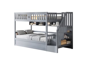 Lit mezzanine 90x200 cm <strong></strong>  <strong></strong> coloris gris