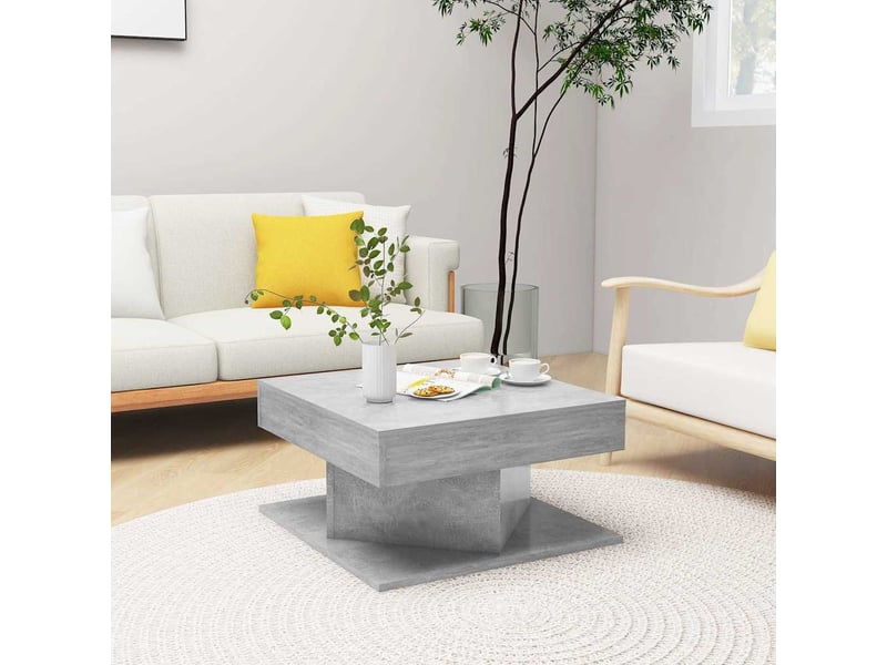  Table basse rectangulaire | table de salon gris béton 57x57x30 cm bois d’ingénierie  - Conforama B