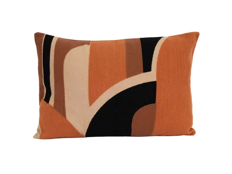  Coussin brodé en relief motif abstrait 40x60 cm  - Conforama A