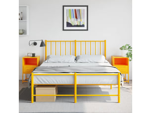 Lot de 2 table de chevet, table de nuit jaune moutarde 36x39x60,5 cm acier shl3499