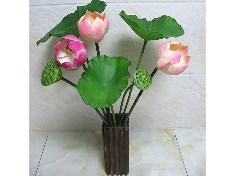 Fleur artificielle pod poupon avec tige pour décoration rustique de salon bouddha - Conforama C