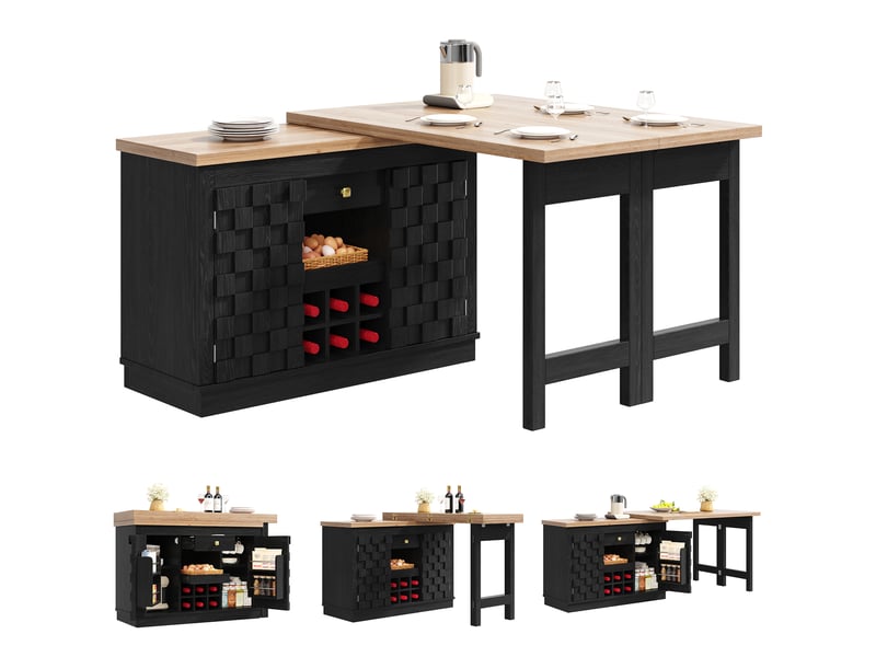  Table de bar noir - 120 cm mdf  - Conforama A