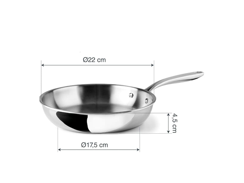  Lacor - poêle inox 22cm  60852 - trichef 60852 - Conforama D