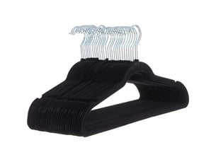 Lot de 30 cintres en velours pour costumes, noir
