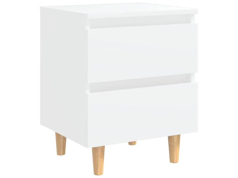  Lot de 2 tables de chevet - cabinet de chevet - table de nuit avec pieds en pin blanc 40x35x50 cm  - Conforama B