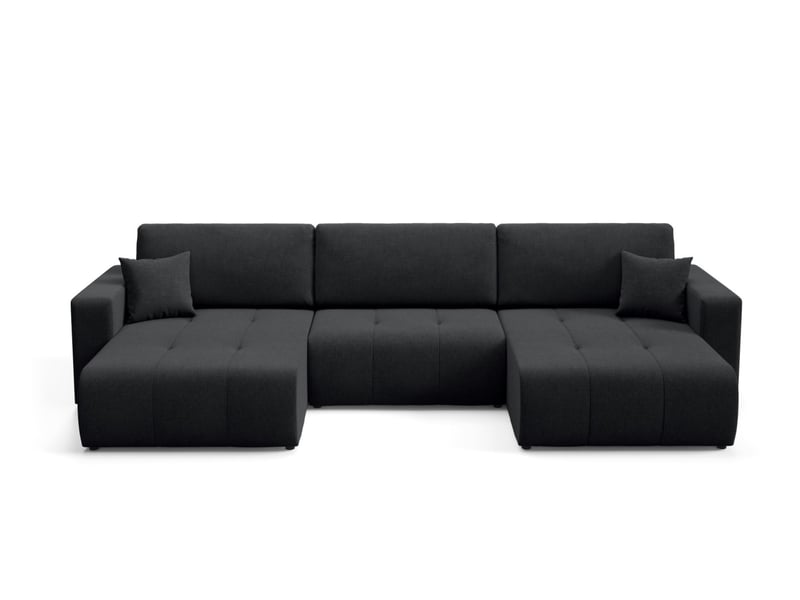  Canapé d'angle convertible molinio u noir  - Conforama A