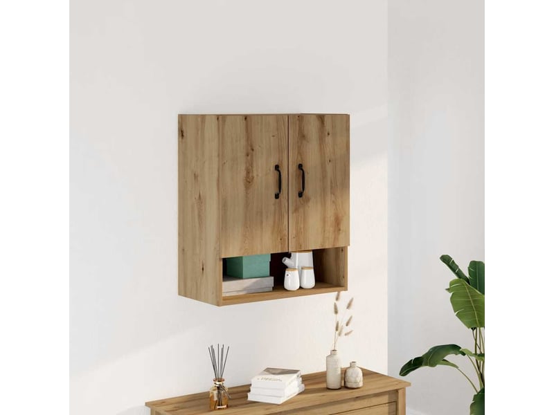  Armoire murale salon, meuble de rangement chêne artisanal 60x31x70 cm bois d'ingénierie  - Conforama B