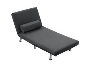 Fauteuil convertible 75x70x75 cm dossier réglable polyester gris foncé